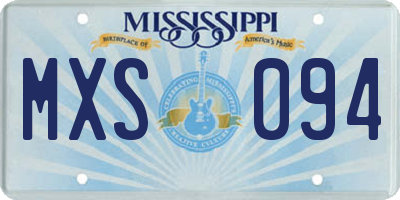 MS license plate MXS094