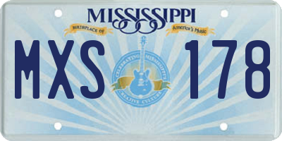 MS license plate MXS178