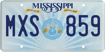 MS license plate MXS859