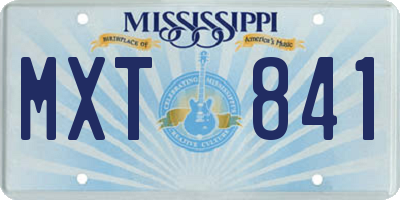 MS license plate MXT841