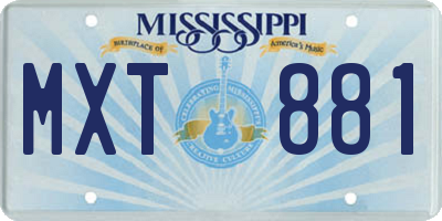 MS license plate MXT881
