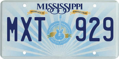 MS license plate MXT929