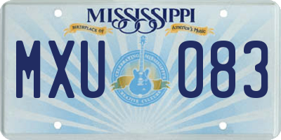 MS license plate MXU083