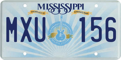 MS license plate MXU156