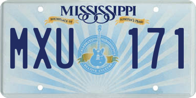 MS license plate MXU171