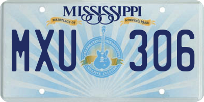 MS license plate MXU306