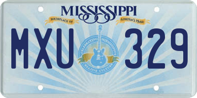 MS license plate MXU329