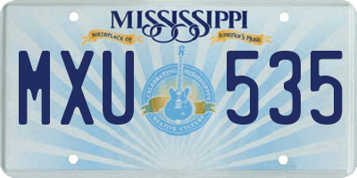 MS license plate MXU535