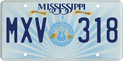 MS license plate MXV318