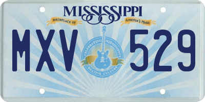 MS license plate MXV529