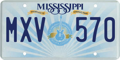 MS license plate MXV570