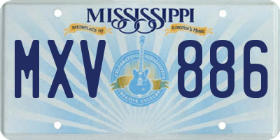 MS license plate MXV886