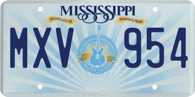 MS license plate MXV954