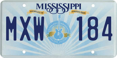 MS license plate MXW184