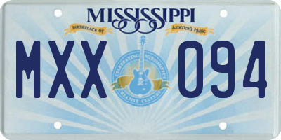 MS license plate MXX094