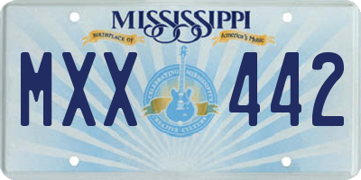 MS license plate MXX442