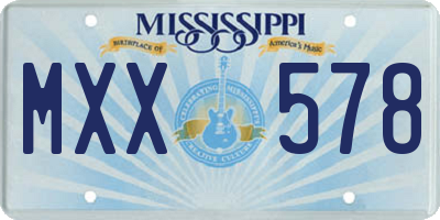 MS license plate MXX578