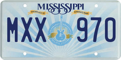 MS license plate MXX970