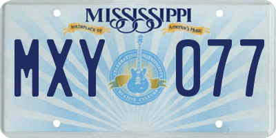 MS license plate MXY077