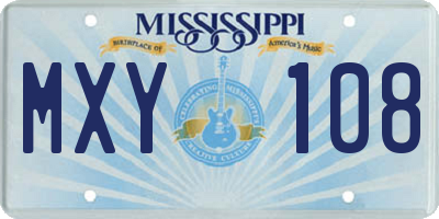 MS license plate MXY108