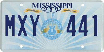 MS license plate MXY441