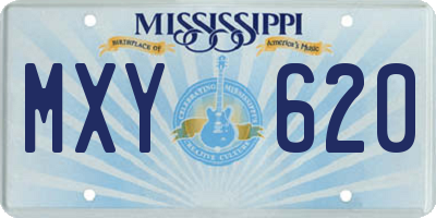 MS license plate MXY620