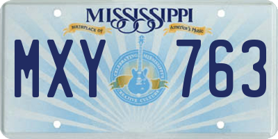 MS license plate MXY763