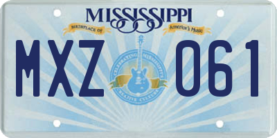 MS license plate MXZ061