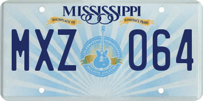 MS license plate MXZ064