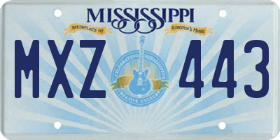 MS license plate MXZ443