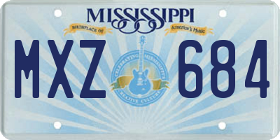 MS license plate MXZ684