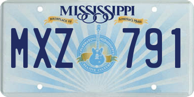 MS license plate MXZ791