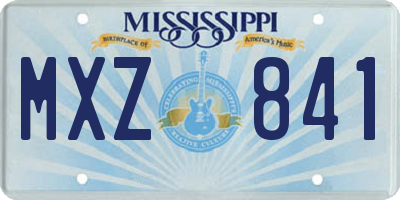 MS license plate MXZ841