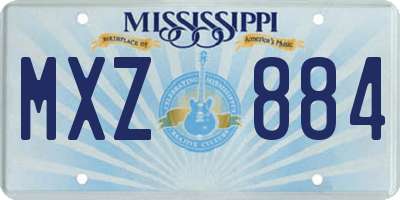 MS license plate MXZ884