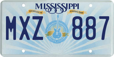 MS license plate MXZ887