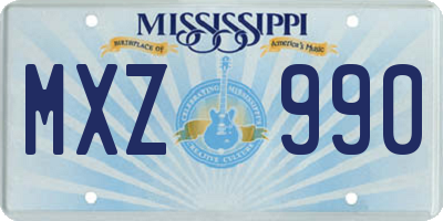 MS license plate MXZ990