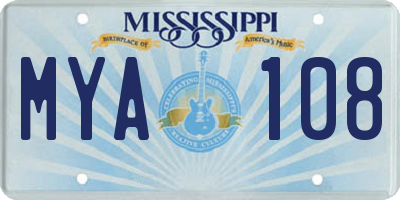 MS license plate MYA108