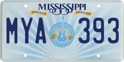 MS license plate MYA393