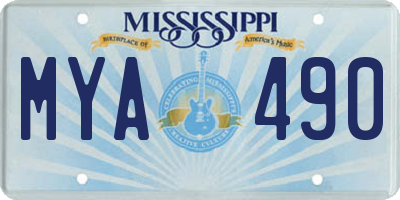 MS license plate MYA490