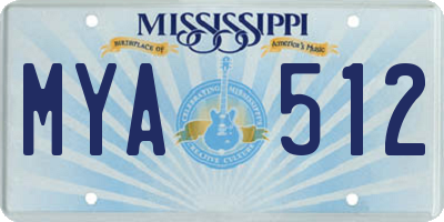 MS license plate MYA512