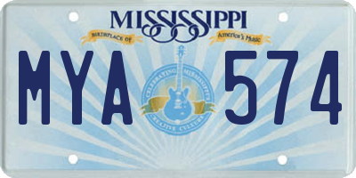 MS license plate MYA574