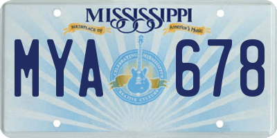 MS license plate MYA678
