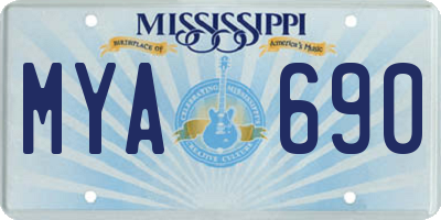 MS license plate MYA690