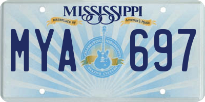 MS license plate MYA697