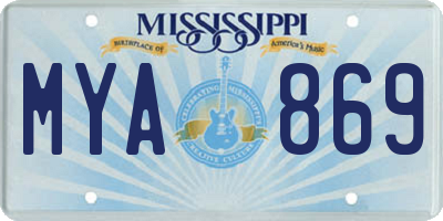 MS license plate MYA869