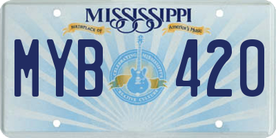 MS license plate MYB420