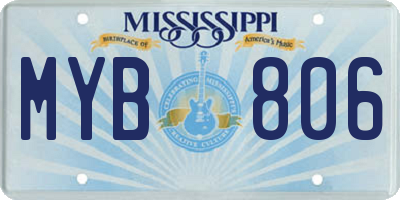 MS license plate MYB806