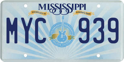 MS license plate MYC939