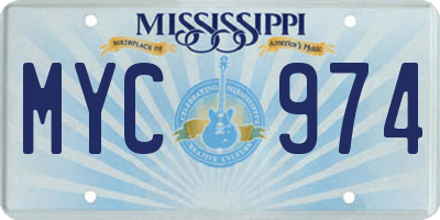 MS license plate MYC974