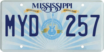 MS license plate MYD257